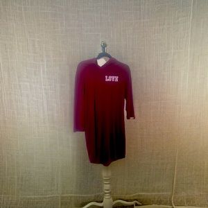 Letter Graphic Drawstring Hooded Dress